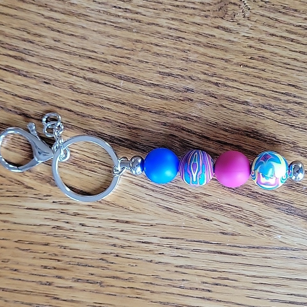 Swirl Print Keychain Accessory